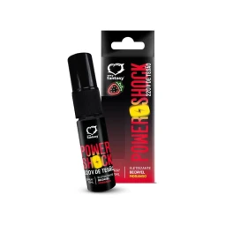 VIBRADOR LÍQUIDO BEIJÁVEL POWER SHOCK 15ML MORANGO SEXY FANTASY