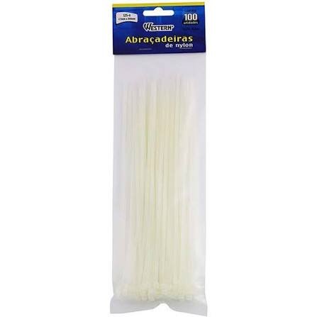 ABRACADEIRA NYLON BRANCA 2,5X200MM PCT.C/100 WESTERN